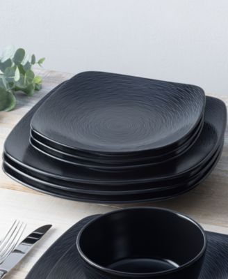Swirl Square Dinner Plates, Set of 4