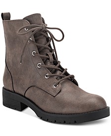Frankiee Lace-Up Lug Combat Booties, Created for Macy's