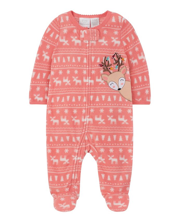 Koala Baby Girls Reindeer Sleep and Play Footie Macy's