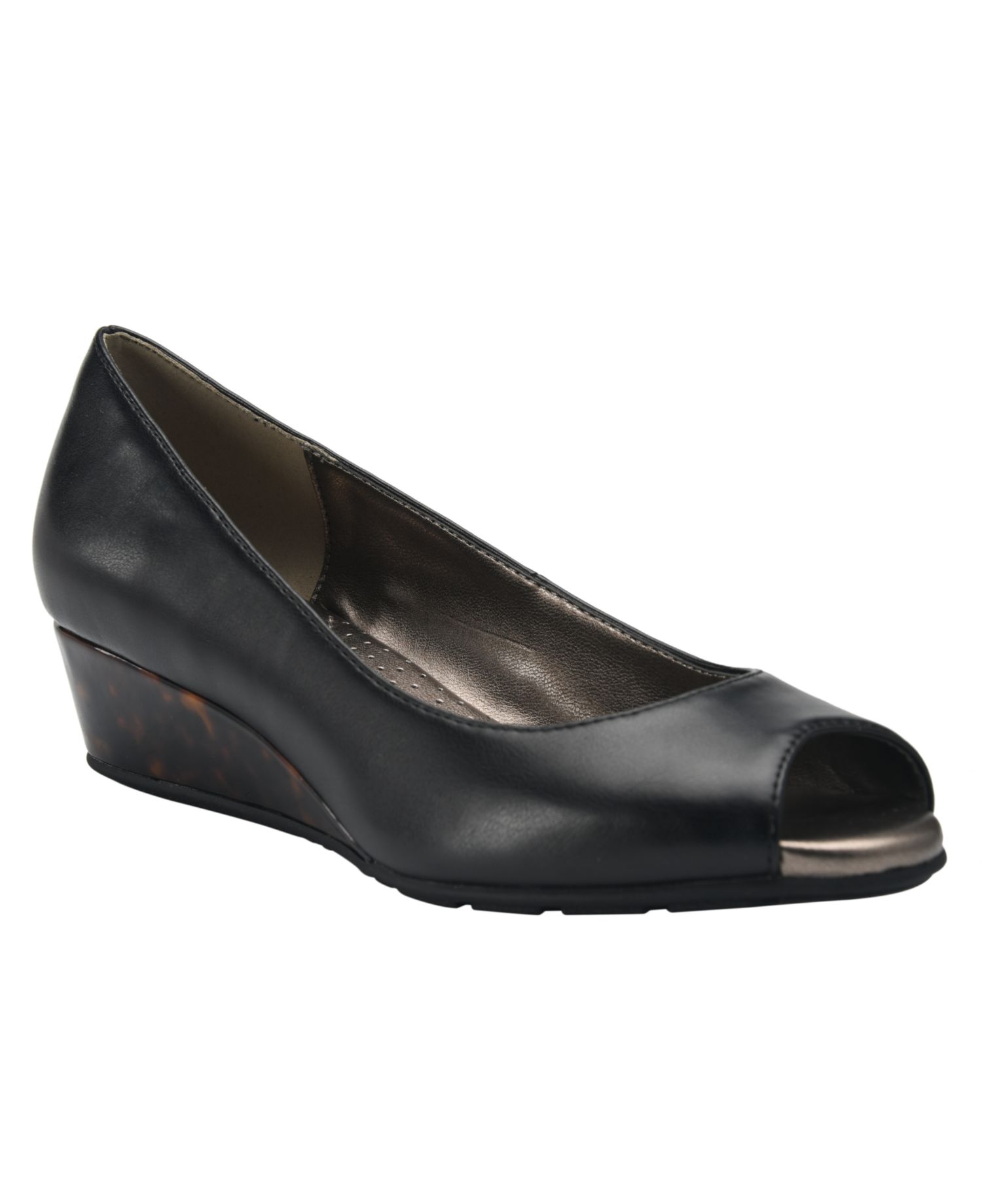 Women's Candra Low Wedge Peep Toe Dress Pumps