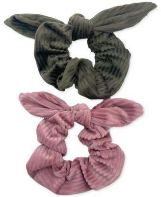 Photo 1 of I.N.C. International Concepts 2-Pc. Knotted Bow Velvet Hair Scrunchie Set, C