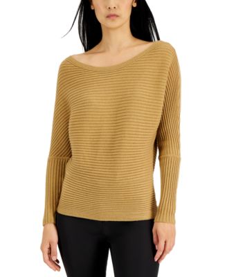 Donna Karan Women's Ribbed Dolman Sweater - Camel - Size M