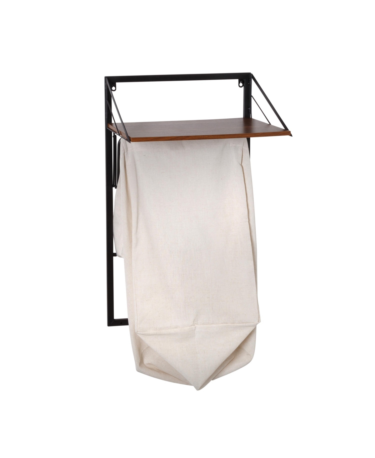 Shop Honey Can Do Collapsible Wall Mounted Clothes Hamper With Laundry Bag And Shelf In Black