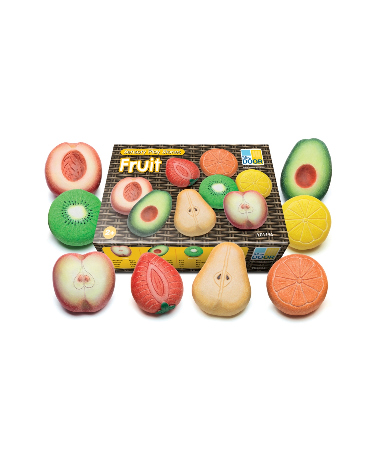 Yellow Door Fruit Sensory Play Stones, Set Of 8 In Multicolor