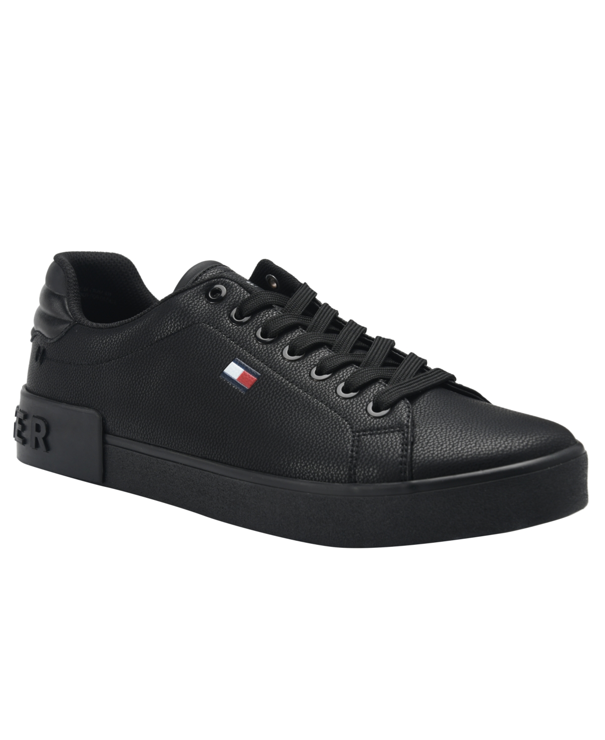 Tommy Hilfiger Men's Rezz Lace Up Low Top Sneakers In All Black