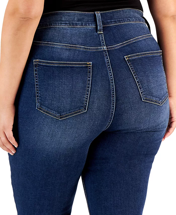 Trendy Plus Size High Rise Skinny Ankle Jeans - thumbnail 5