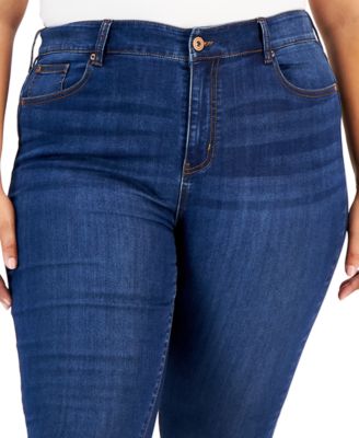 Trendy Plus Size Mid Rise Infinite Stretch Dawson Super-Skinny Jeans