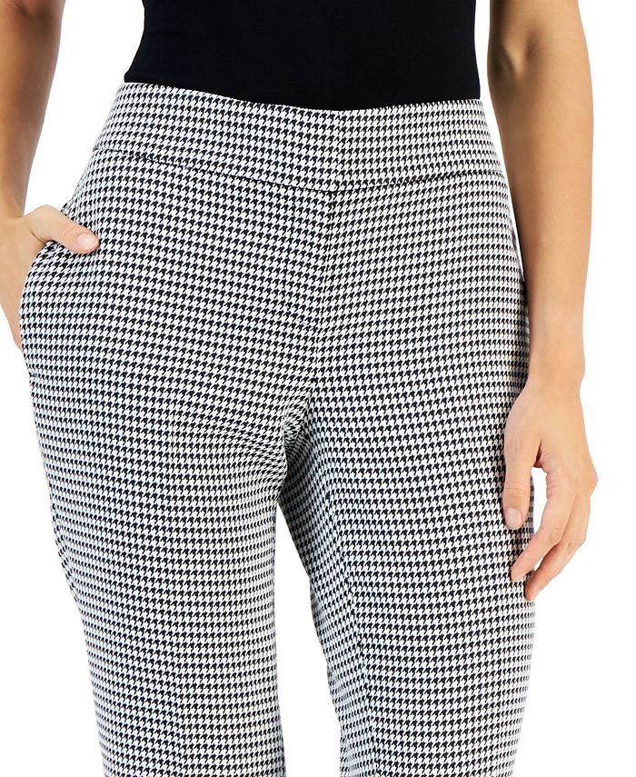 Kasper Women's Houndstooth Mid Rise SlimFit Pants Macy's