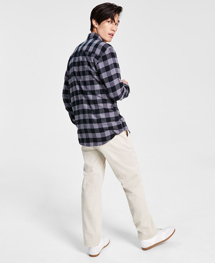 Club Room Men's Plaid Flannel Shirt, Crewneck TShirt & FourWay