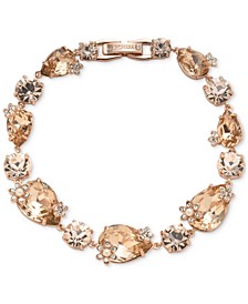 Rose Gold-Tone Crystal Stone Flex Bracelet