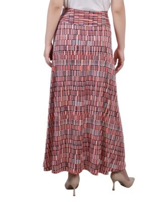 Petite Printed Maxi Skirt with Sash Waist Tie