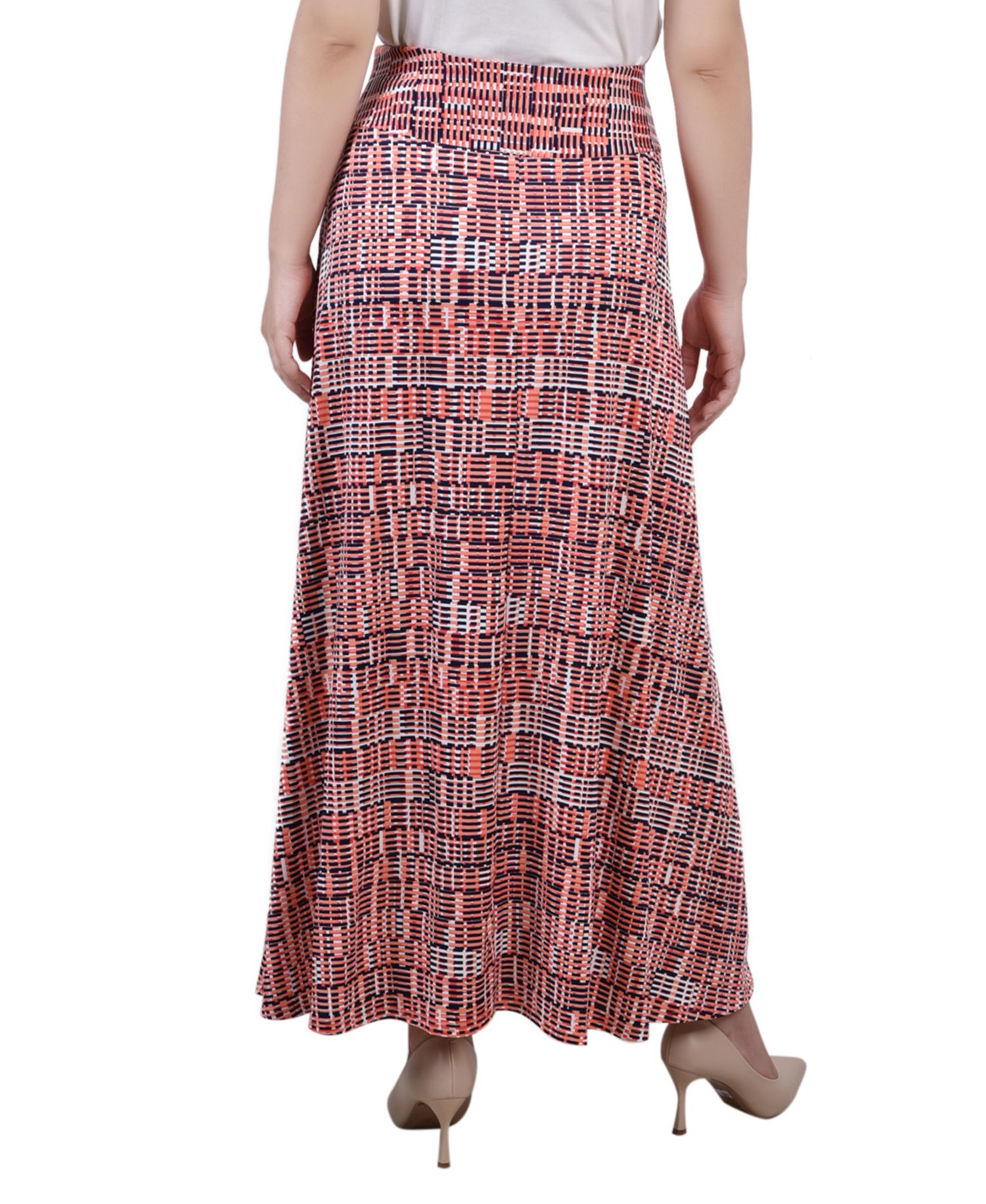 Petite Printed Maxi Skirt with Sash Waist Tie
