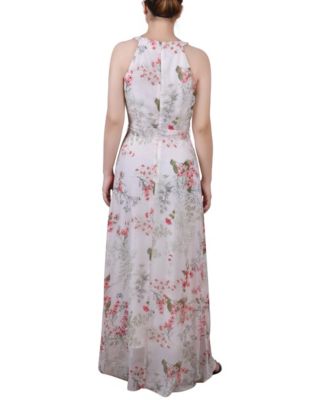 Petite Halter Front Chiffon Maxi Dress