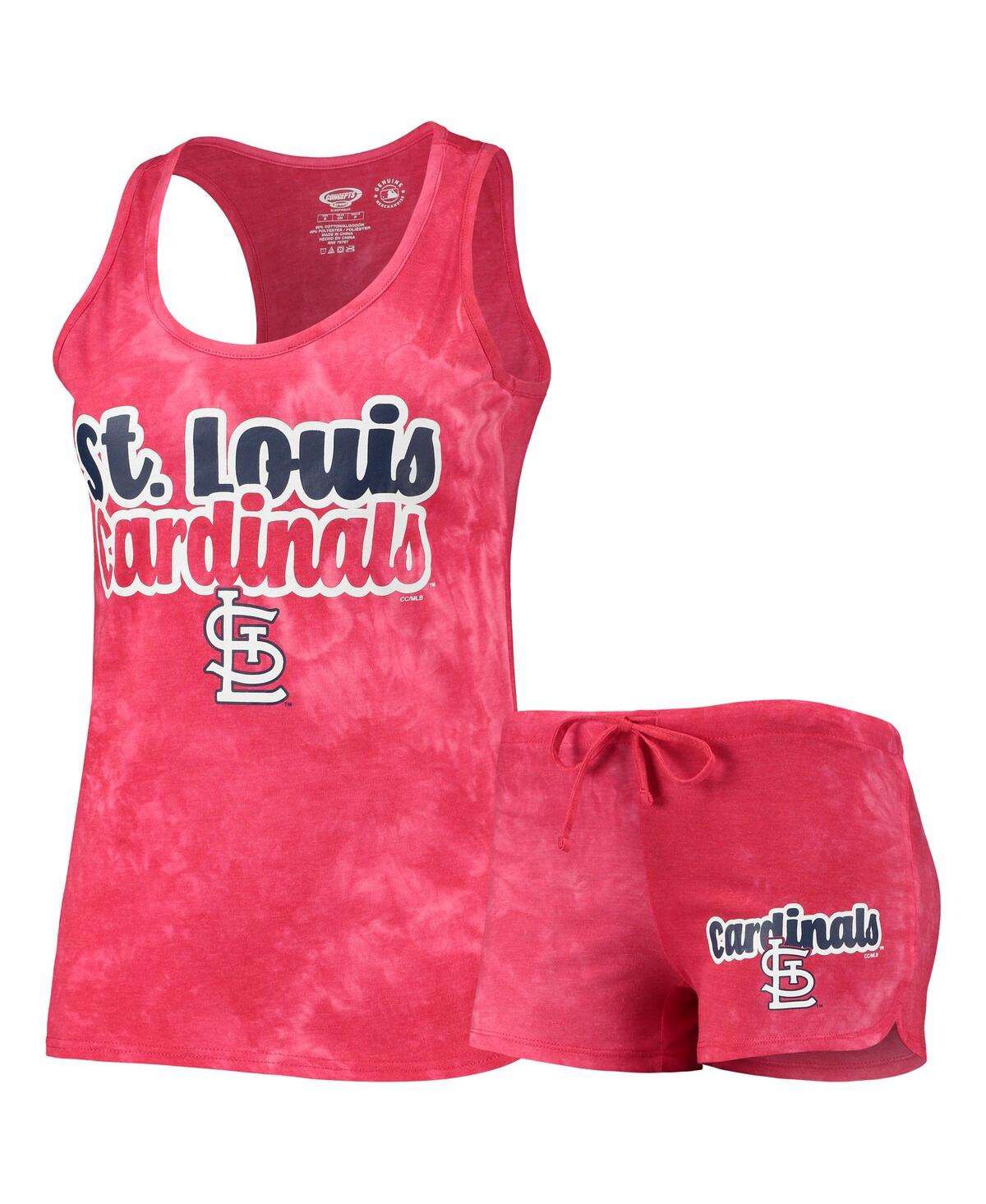 CONCEPTS SPORT WOMEN'S CONCEPTS SPORT RED ST. LOUIS CARDINALS BILLBOARD RACERBACK TANK TOP AND SHORTS SET