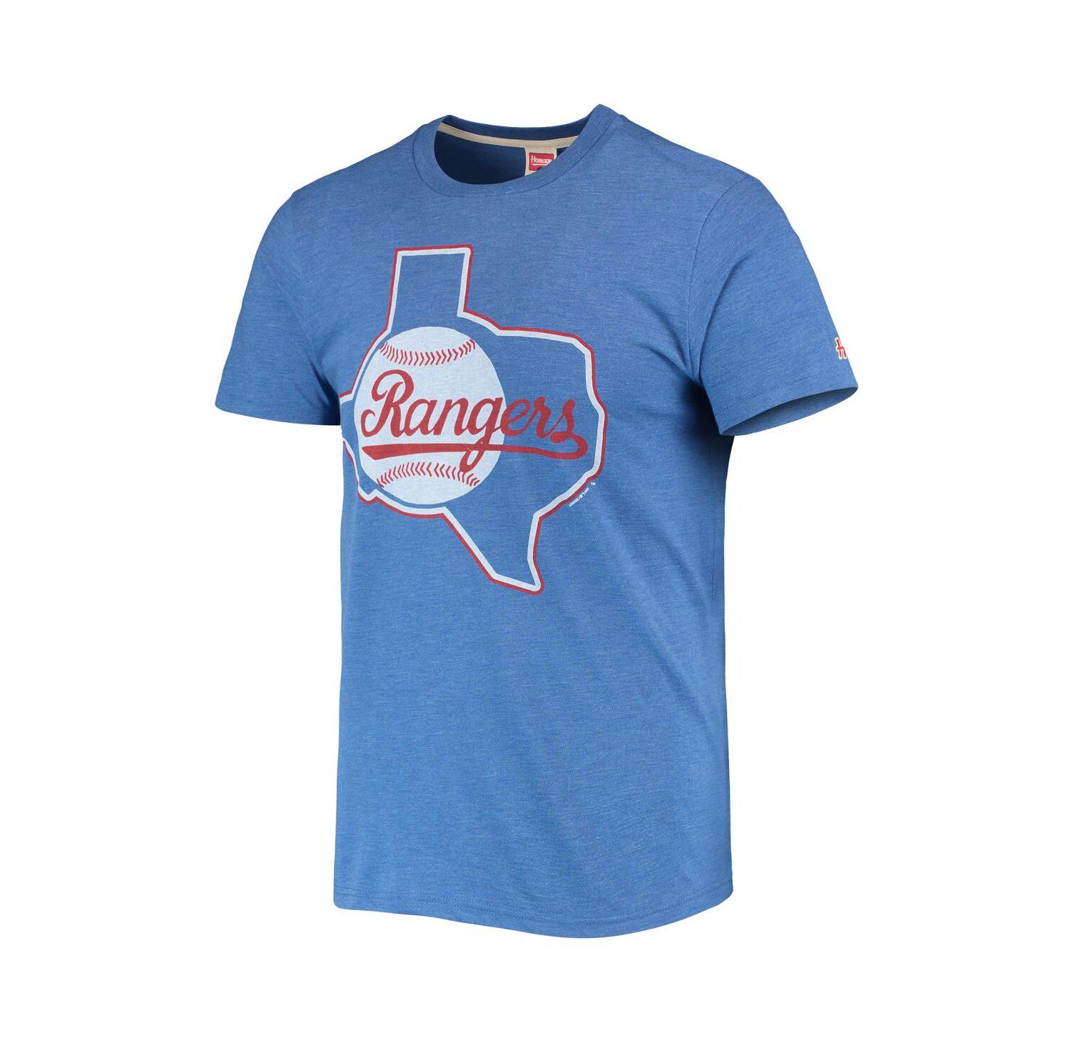 Men's Royal Texas Rangers Hand-Drawn Logo Tri-Blend T-shirt
