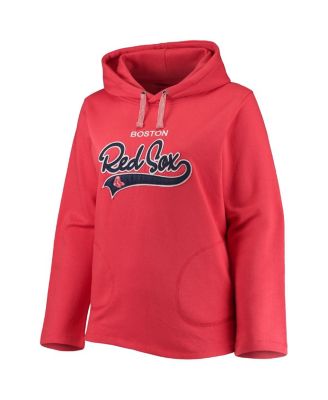 Women's Red Boston Red Sox Plus Size Side Split Pullover Hoodie