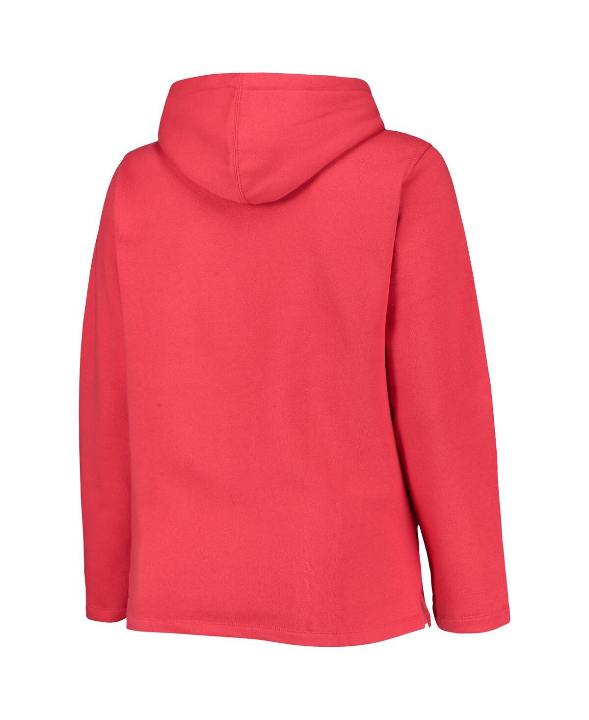 Soft As A Grape Red St. Louis Cardinals Plus Size Side Split Pullover Hoodie In Red