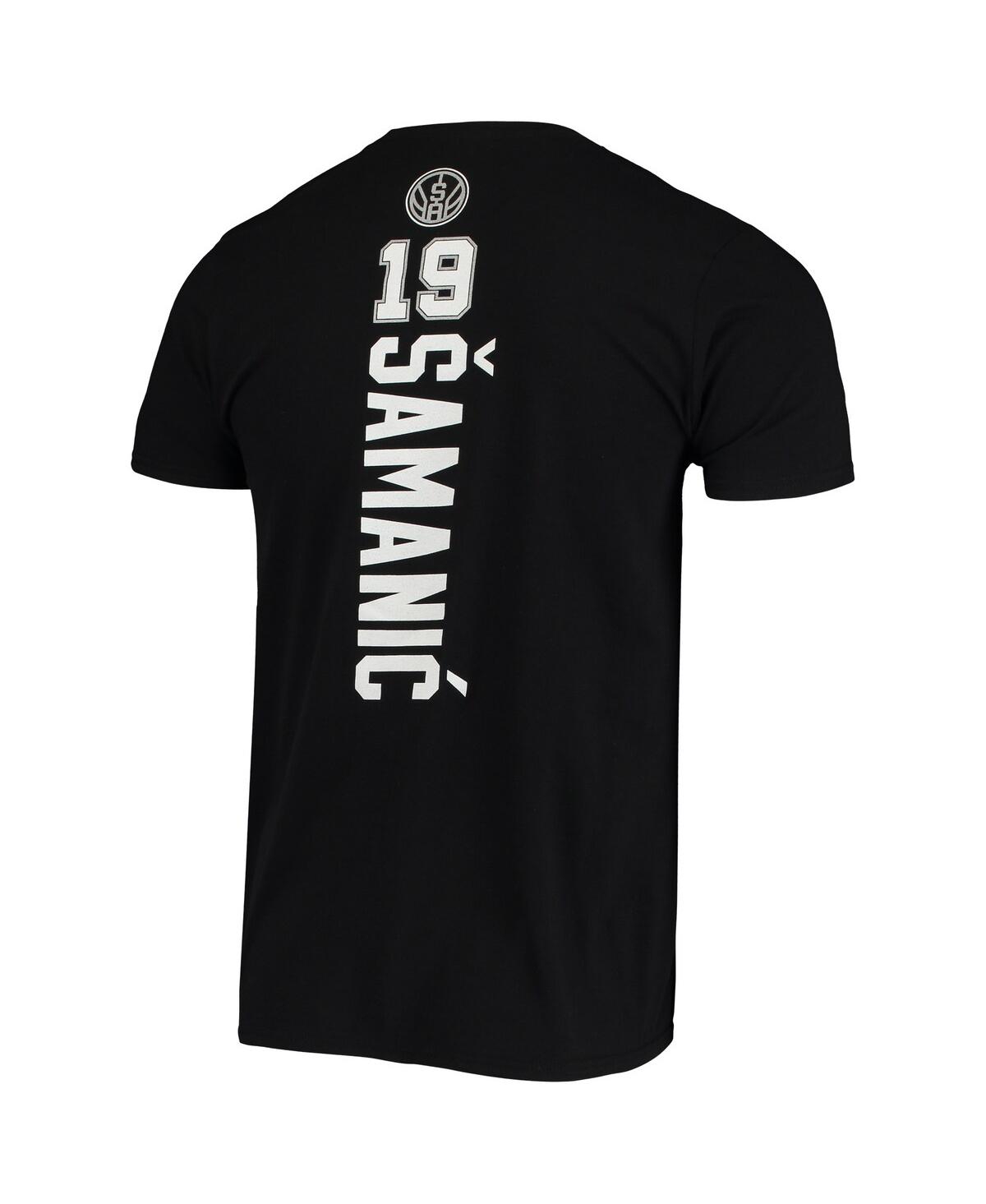 Men's Fanatics Luka SamanicSan Antonio Spurs Playmaker Name and Number Logo T-shirt - Black