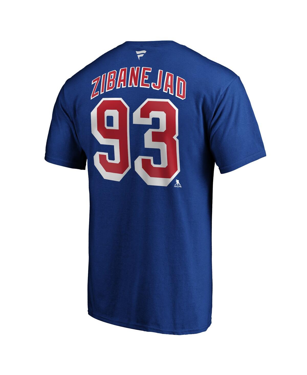Men's Fanatics Mika ZibanejadNew York Rangers Big and Tall Name and Number T-shirt - Blue