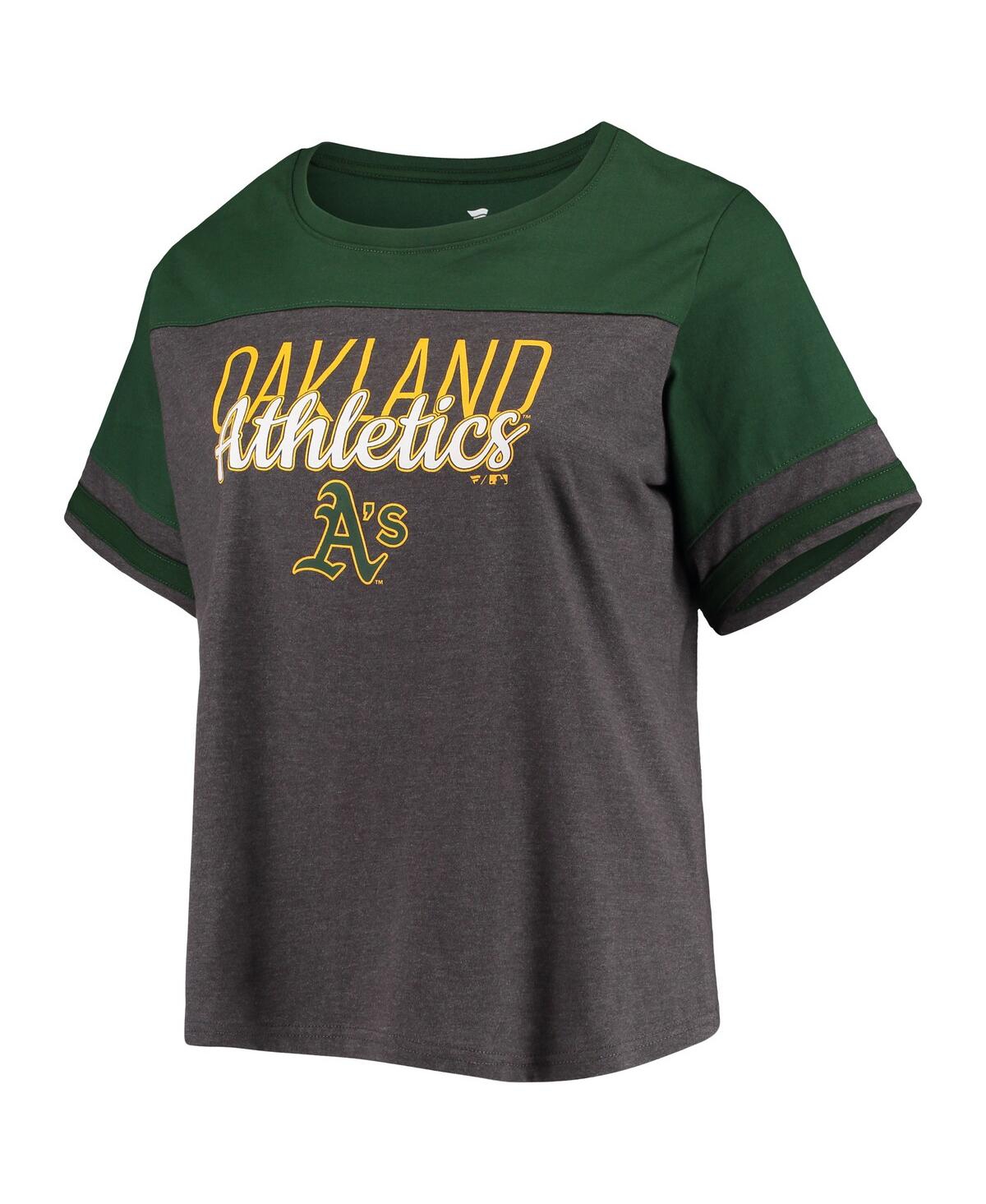 Profile White And Green Oakland Athletics Plus Size Colorblock T-shirt