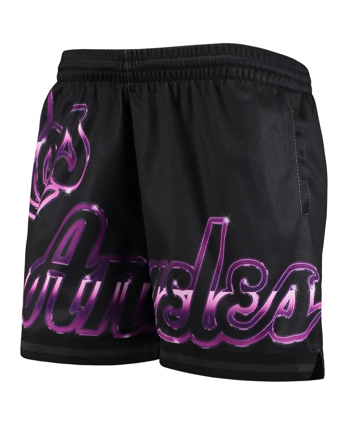 Shop Mitchell & Ness Women's  Black Los Angeles Lakers Big Face 4.0 Mesh Shorts