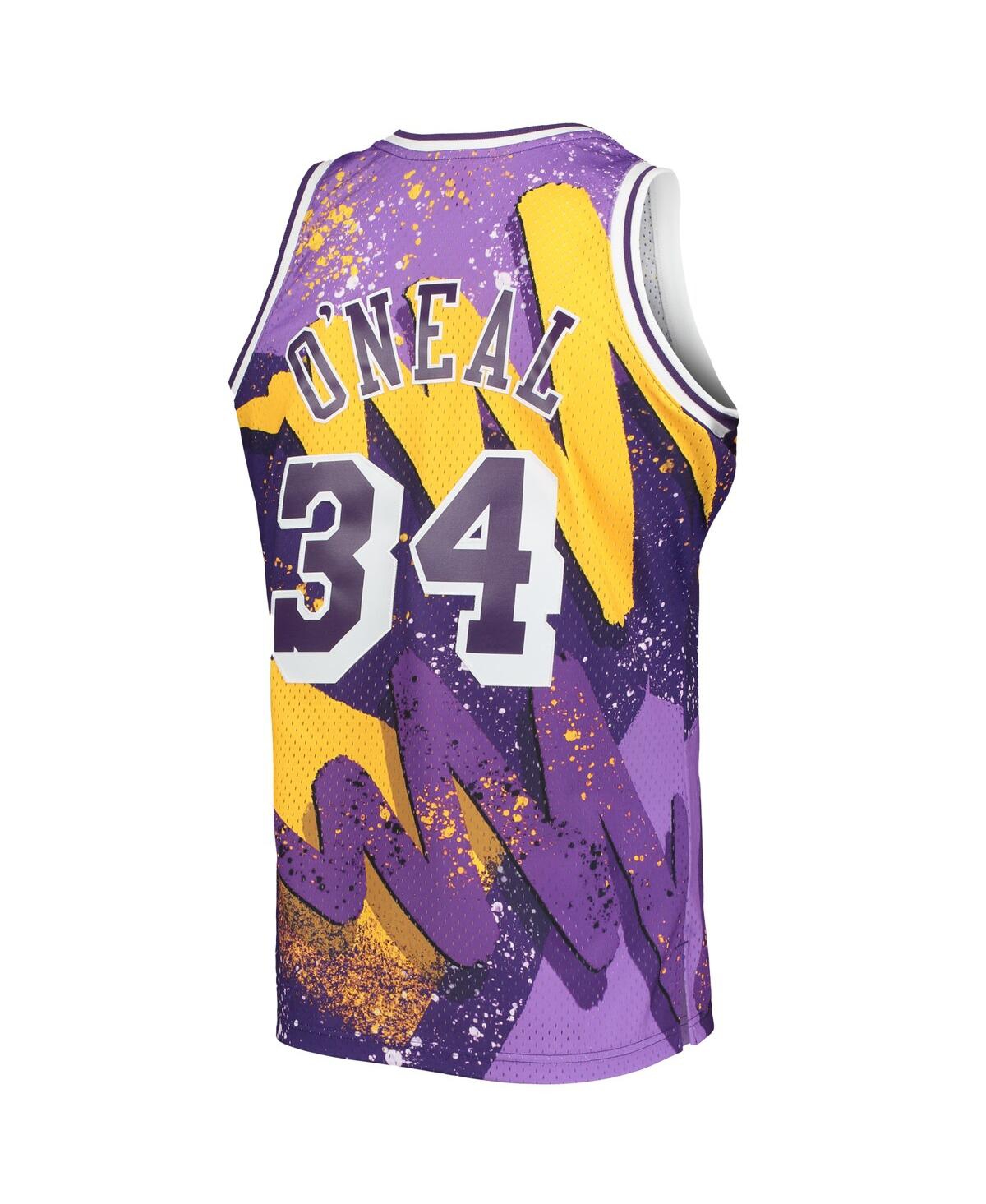 Men's Mitchell & Ness Shaquille O'NealLos Angeles Lakers Hardwood Classics 1996-97 Hyper Hoops Swingman Jersey - Purple