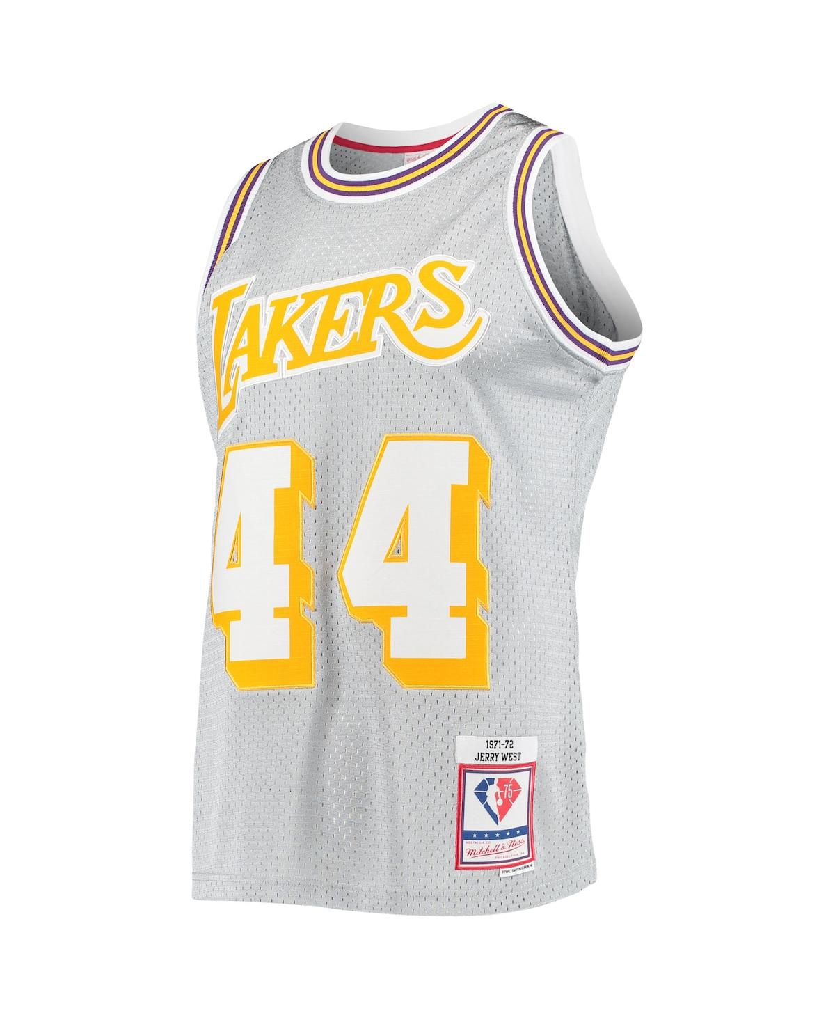 Men's Mitchell & Ness Jerry WestLos Angeles Lakers 75th Anniversary 1971-72 Hardwood Classics Swingman Jersey - Silver