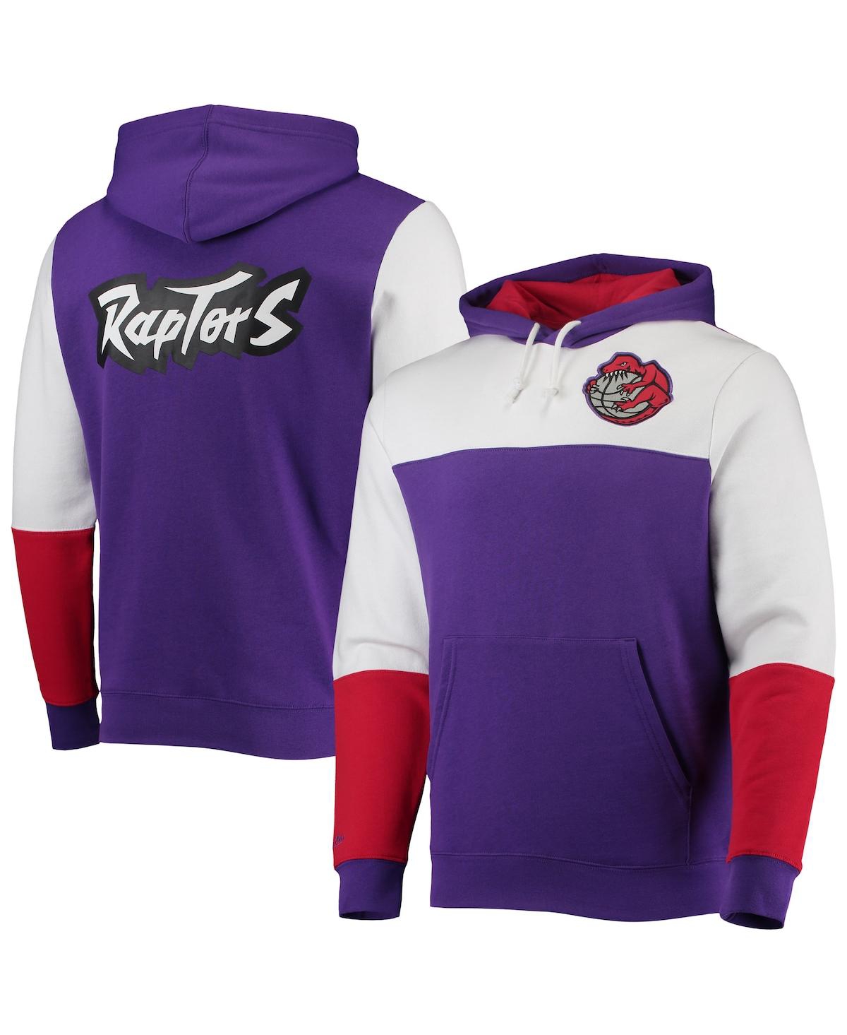Mitchell & Ness Men's  Purple Toronto Raptors Hardwood Classics Fusion 2.0 Colorblock Pullover Hoodie In Purple
