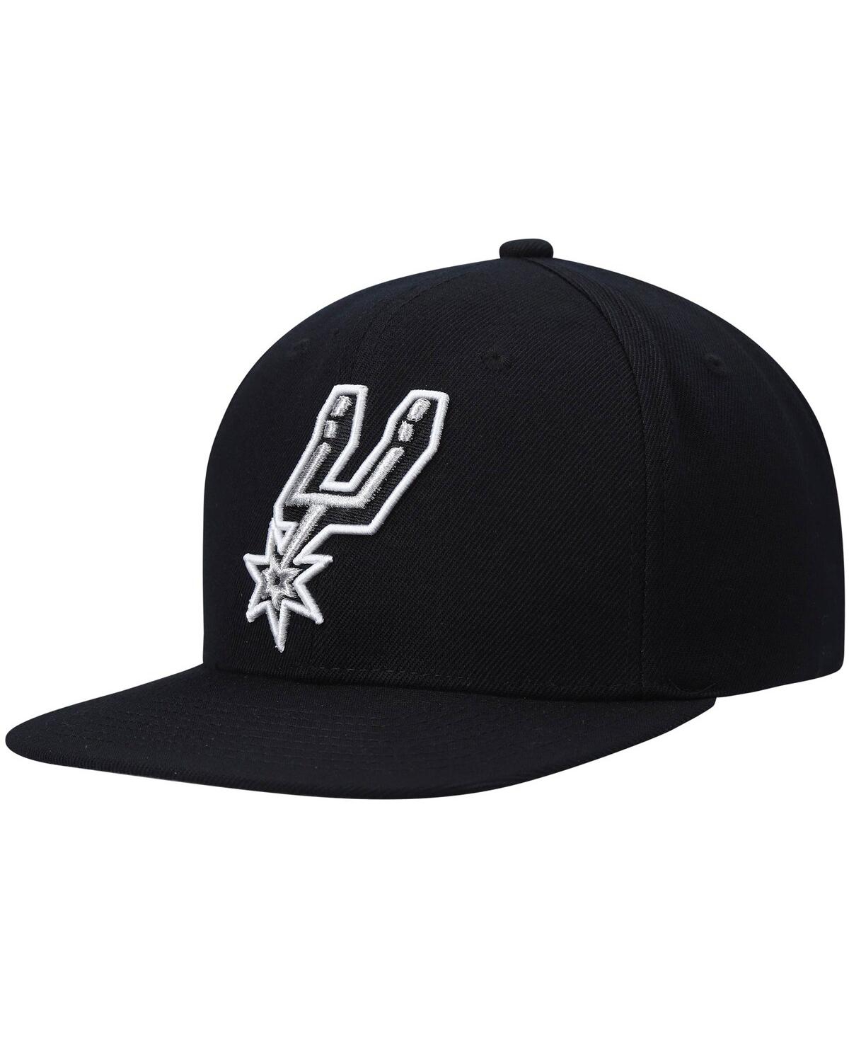 Men's Mitchell & NessSan Antonio Spurs Ground 2.0 Snapback Hat - Black