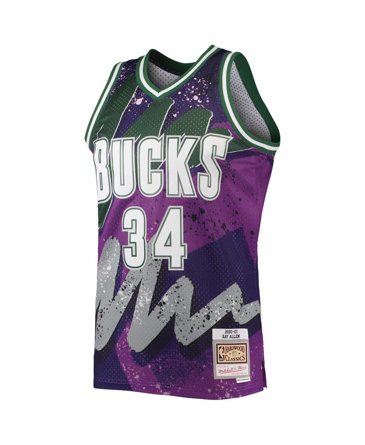 Men's Mitchell & Ness Ray AllenMilwaukee Bucks Hardwood Classics 2000 Hyper Hoops Swingman Jersey - Purple
