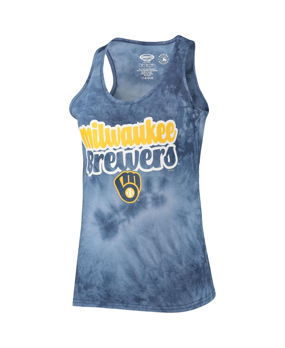 Shop Concepts Sport Women's  Navy Milwaukee Brewers Billboard Racerback Tank Top And Shorts Set