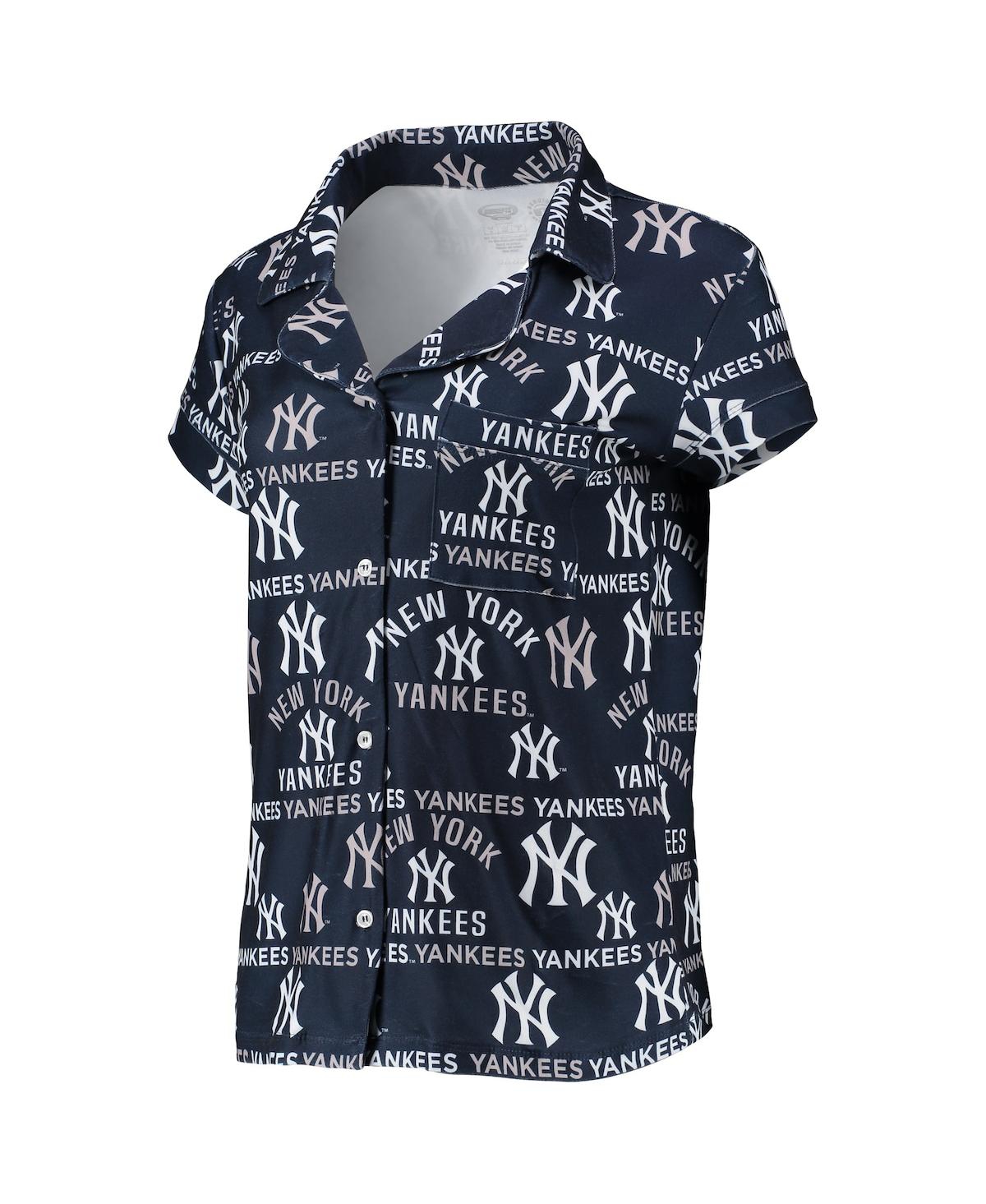 Shop Concepts Sport Women's  Navy New York Yankees Flagship Allover Print Top And Shorts Sleep Set