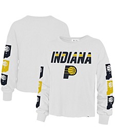 Women's '47 White Indiana Pacers 2021/22 City Edition Call Up Parkway Long Sleeve T-shirt