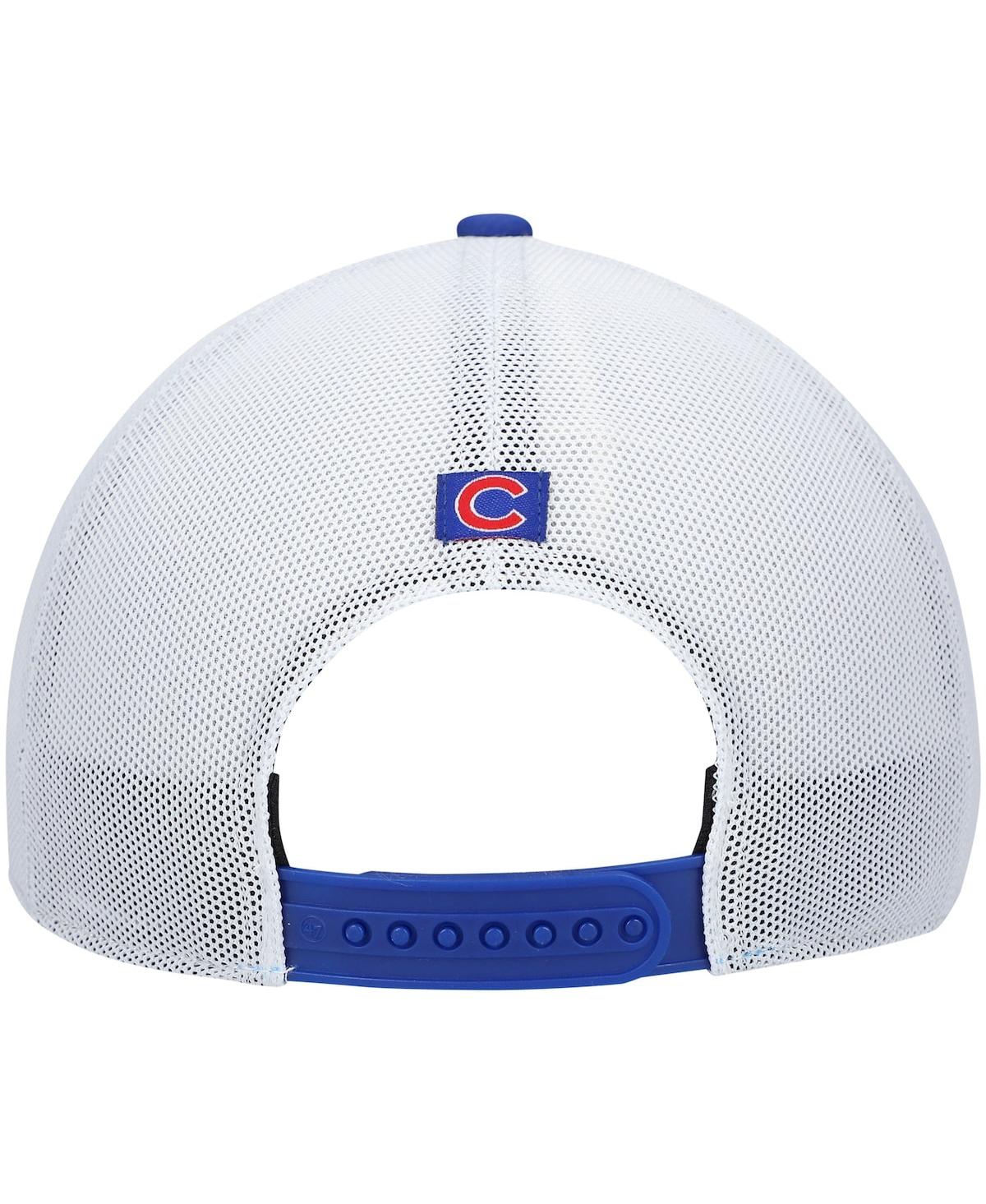 Men's '47and White Chicago Cubs Burden Trucker Snapback Hat - Royal, White