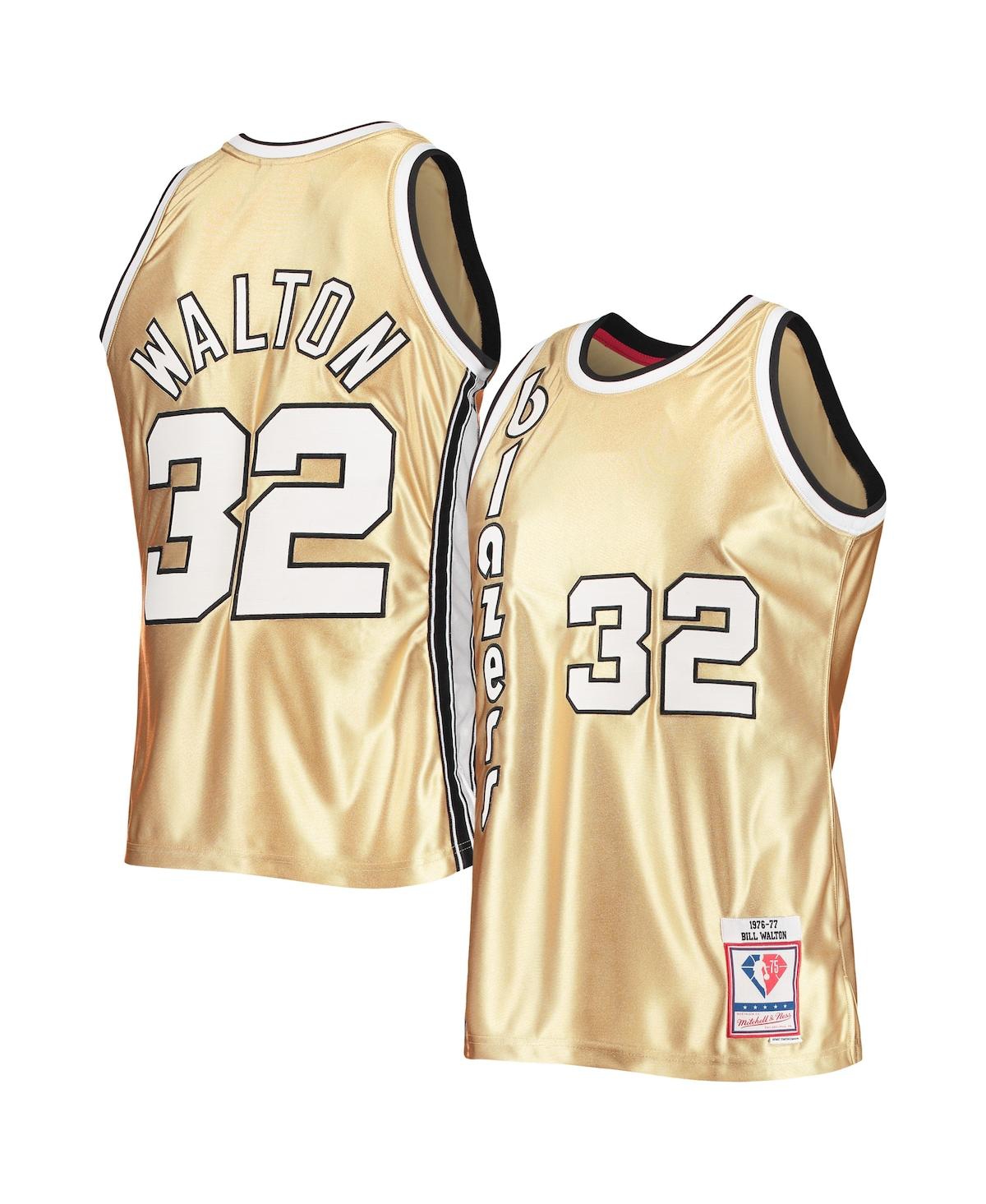 Men's Mitchell & Ness Bill WaltonPortland Trail Blazers 75th Anniversary 1976-77 Hardwood Classics Swingman Jersey - Gold