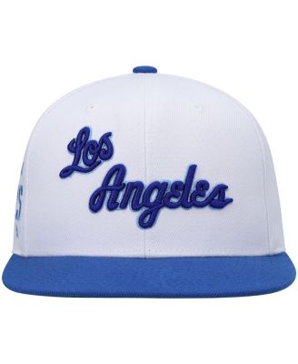 Men's White and Royal Los Angeles Lakers Hardwood Classics Snapback Hat