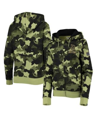 Women's Green Boston Red Sox 2022 MLB Armed Forces Day Camo Full-Zip Hoodie