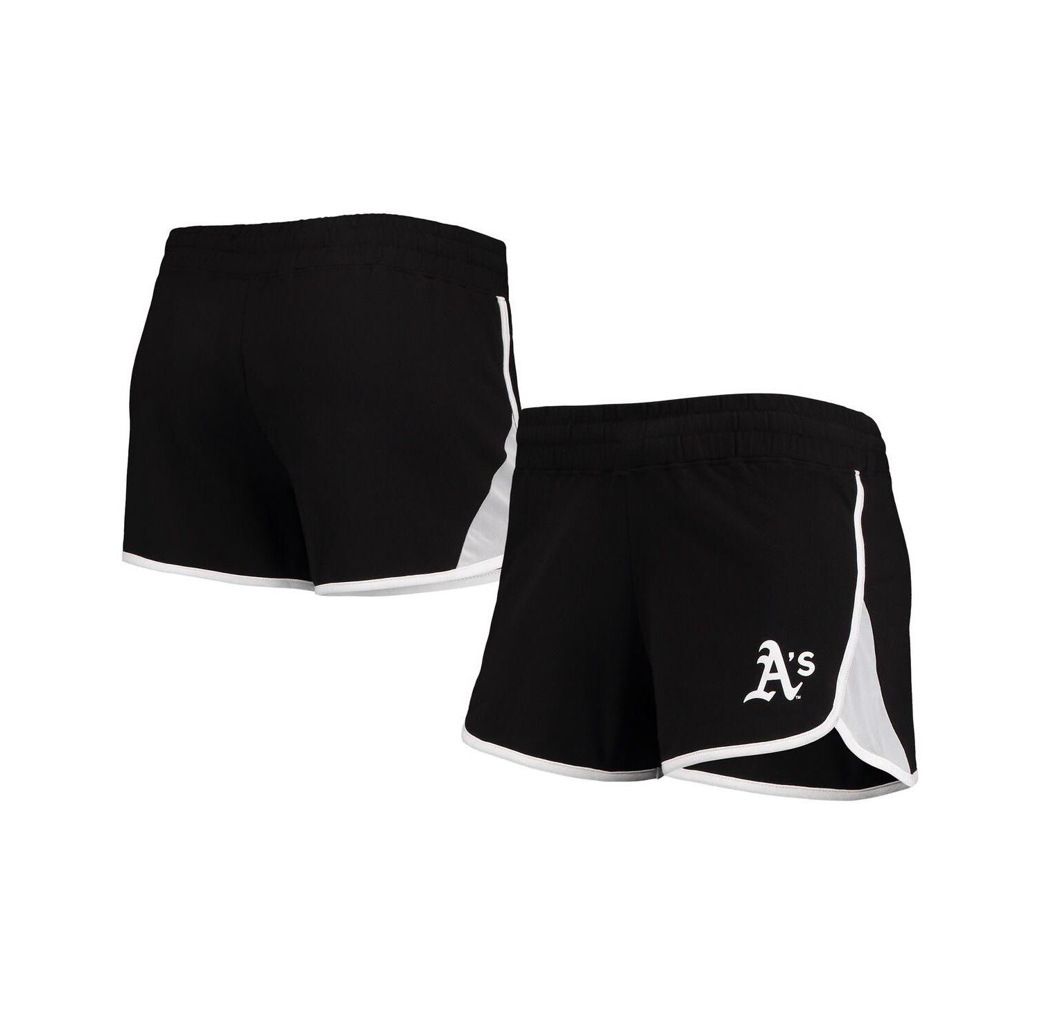 Women's Black Oakland Athletics Stretch French Terry Shorts