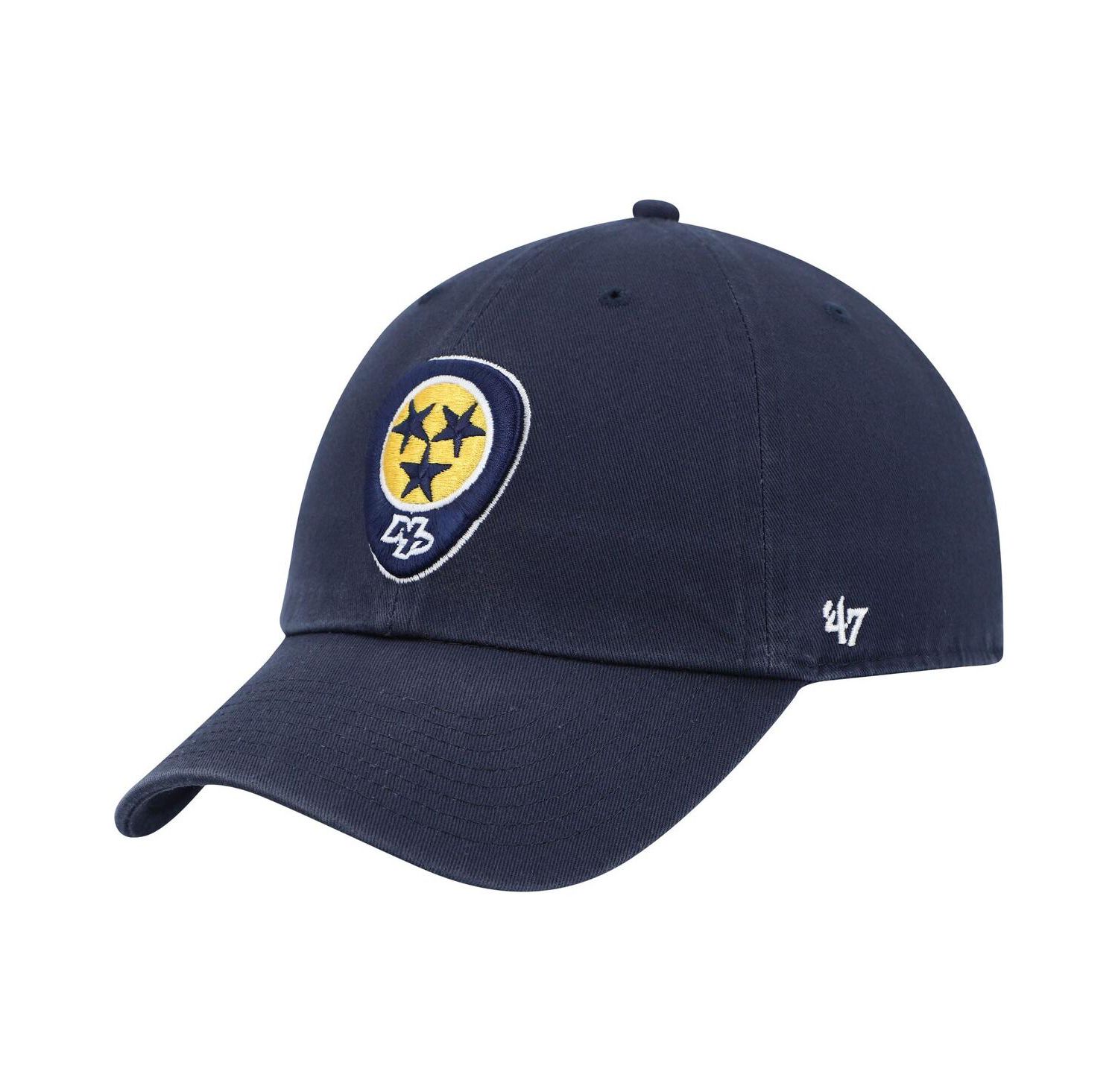 Men's '47 Navy Nashville Predators Logo Clean Up Adjustable Hat