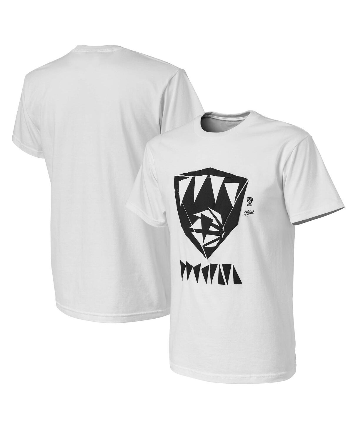 Shop Nba Exclusive Collection Men's Nba X Naturel White Brooklyn Nets No Caller Id T-shirt