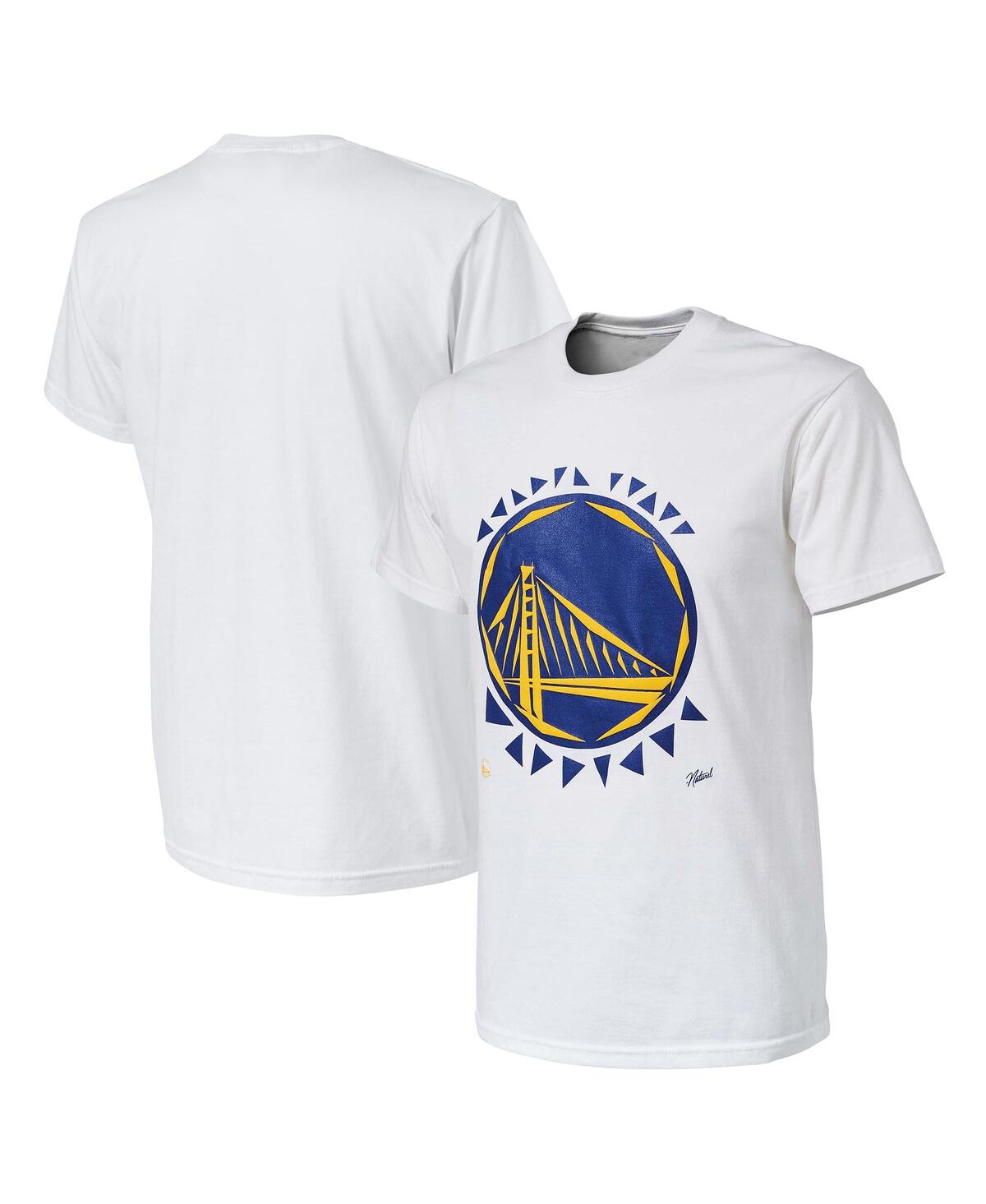 Nba Exclusive Collection Men's Nba X Naturel White Golden State Warriors No Caller Id T-shirt