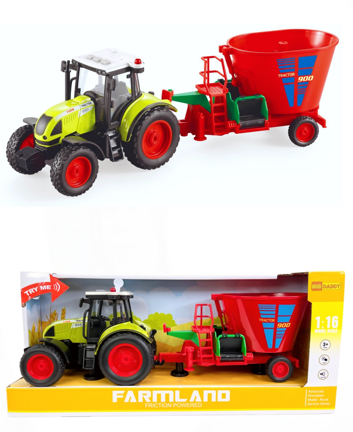Shop Big Daddy Farmland Crop Seed Spreader Farming Tractor Trailer In Multi Colored Plastic