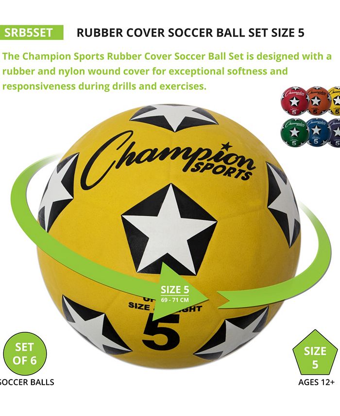 Champion Sports Rubber Soccer Ball, Set of 6 Macy's