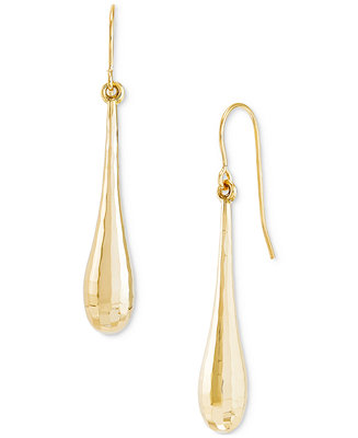 Macy's Polished Drop Earrings in 14k Gold - Macy's