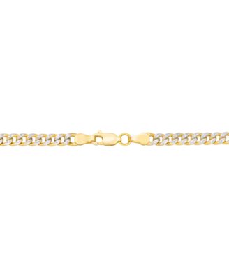 Double-Sided Cuban Link 18" Chain Necklace (4.5mm) in 10k Two-Tone Gold