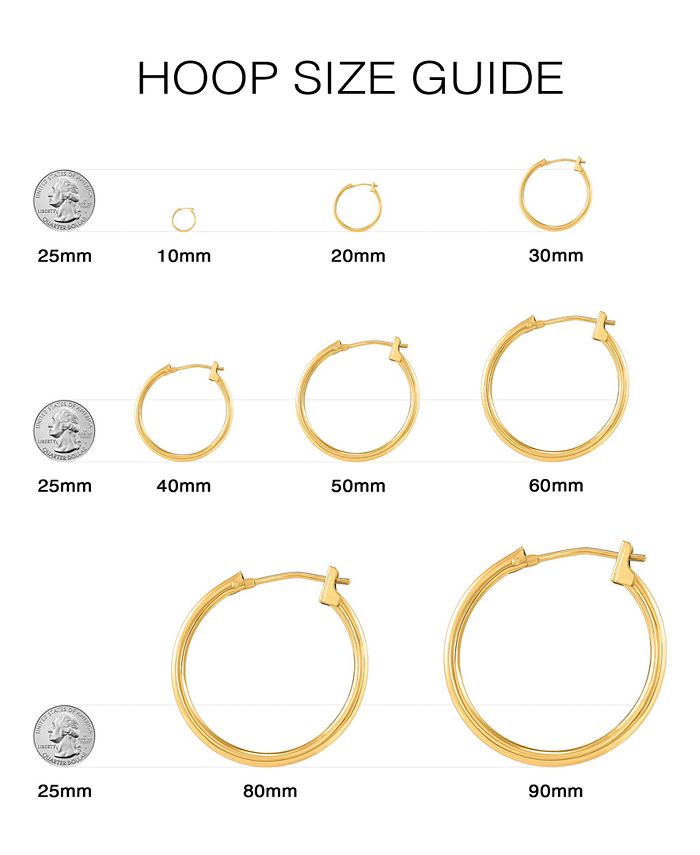 Macy's Polished Bridge Large Hoop Earrings in 10k Gold (70mm) - Macy's