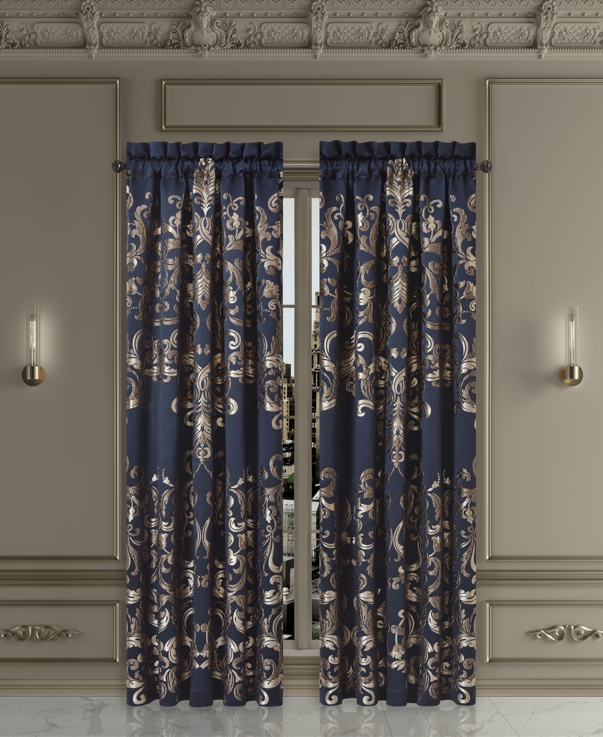 Caruso Window Panel Pair, 50" x 84" - Royal Blue