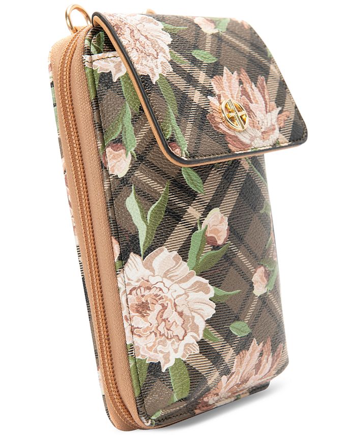 Giani Bernini Holiday Plaid Floral Tech Wallet On a String, Created for