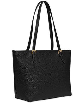 coach taylor tote in pebble leather black