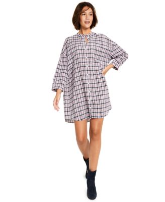 Tommy Jeans - Women's Plaid Button-Up Shirt Dress
